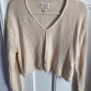 Billabong Cream V-neck Pullover Sweater